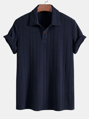 Short Sleeve Jacquard Polo — North Row | Front View