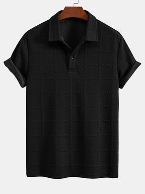 Checkered Jacquard  Polo Shirt — North Row | Back View