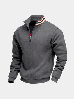 Regent Striped High Collar Pullover — North Row | Close-Up