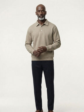 Canyon Mist Long Sleeve Polo Shirt — North Row | Back View