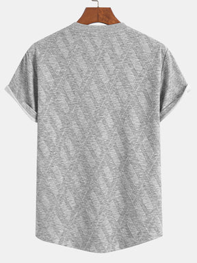 Diamond Jacquard Arc Hem T-Shirt & Diamond Jacquard Shorts — North Row | Texture Detail