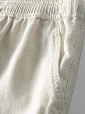 Geometric Jacquard Eyelet Cuban Shirt & Straight Leg Linen Pants — North Row | View 20