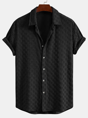 Checkerboard Terry Shirt & Shorts — North Row | Model Wearing