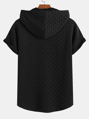 Checkerboard Jacquard  Arc Hem Hooded T-Shirt & Shorts — North Row | Worn Look