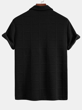 Checkered Jacquard  Polo Shirt — North Row | Detail View