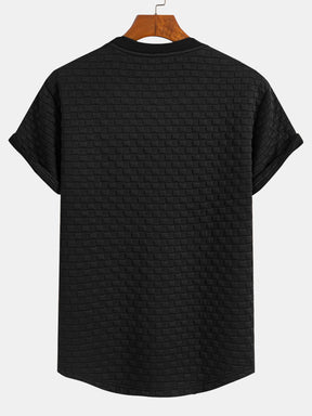 Checkerboard Jacquard  Arc Hem T-Shirt — North Row | Detail View