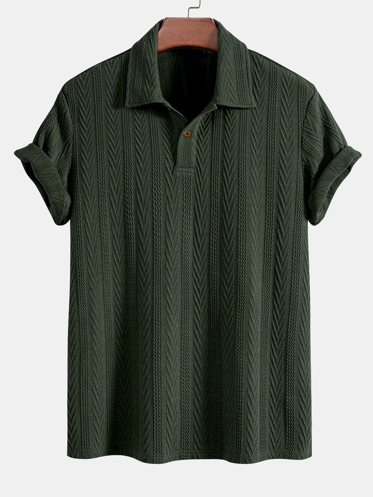 Short Sleeve Jacquard Polo — North Row | Side View