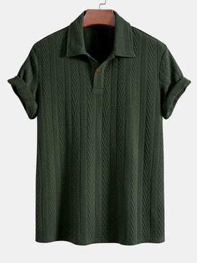 Short Sleeve Jacquard Polo — North Row | Side View