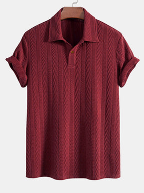 Short Sleeve Jacquard Polo — North Row | Close-Up