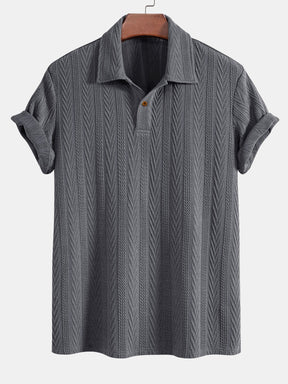 Short Sleeve Jacquard Polo — North Row | Detail View