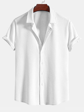 Muscle Fit Ribbed Button Up Shirt — North Row | Lifestyle