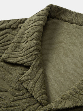 Animal Texture Terry Cuban Shirt & Shorts — North Row | View 14