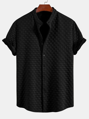 Checkerboard Stand Collar Shirt & Checkerboard Jacquard Shorts — North Row | Lifestyle