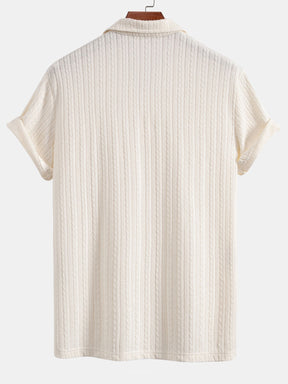 Wheat Ear Jacquard Polo Shirt — North Row | Detail View