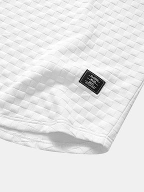 Checkerboard Jacquard  Arc Hem T-Shirt — North Row | View 13