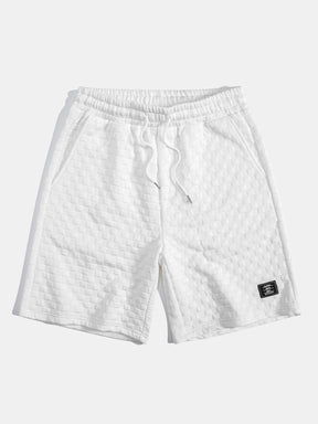 Checkerboard Jacquard  Arc Hem Hooded T-Shirt & Shorts — North Row | Collar Detail