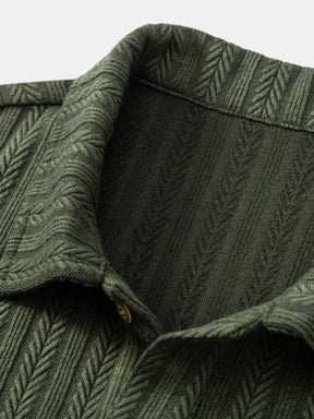 Wheat Ear Jacquard Polo Shirt — North Row | Texture Detail