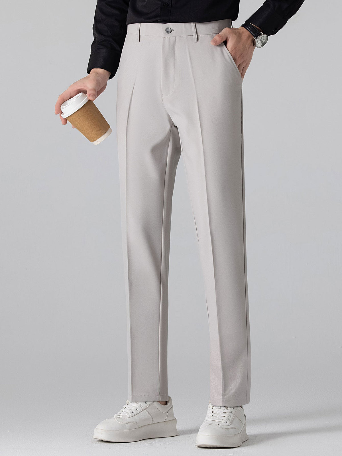 Slim Fit Tapered Trousers — North Row | Worn Look