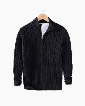 Cable Zipped Cable Sweater — North Row | Texture Detail