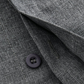 【24-hour shipping out】Men's Solid Color Lapel Cotton Linen Short Sleeve Shirt 82339241X — North Row | Full Length