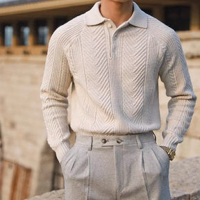Asin Knitted Polo Sweater — North Row | Front View