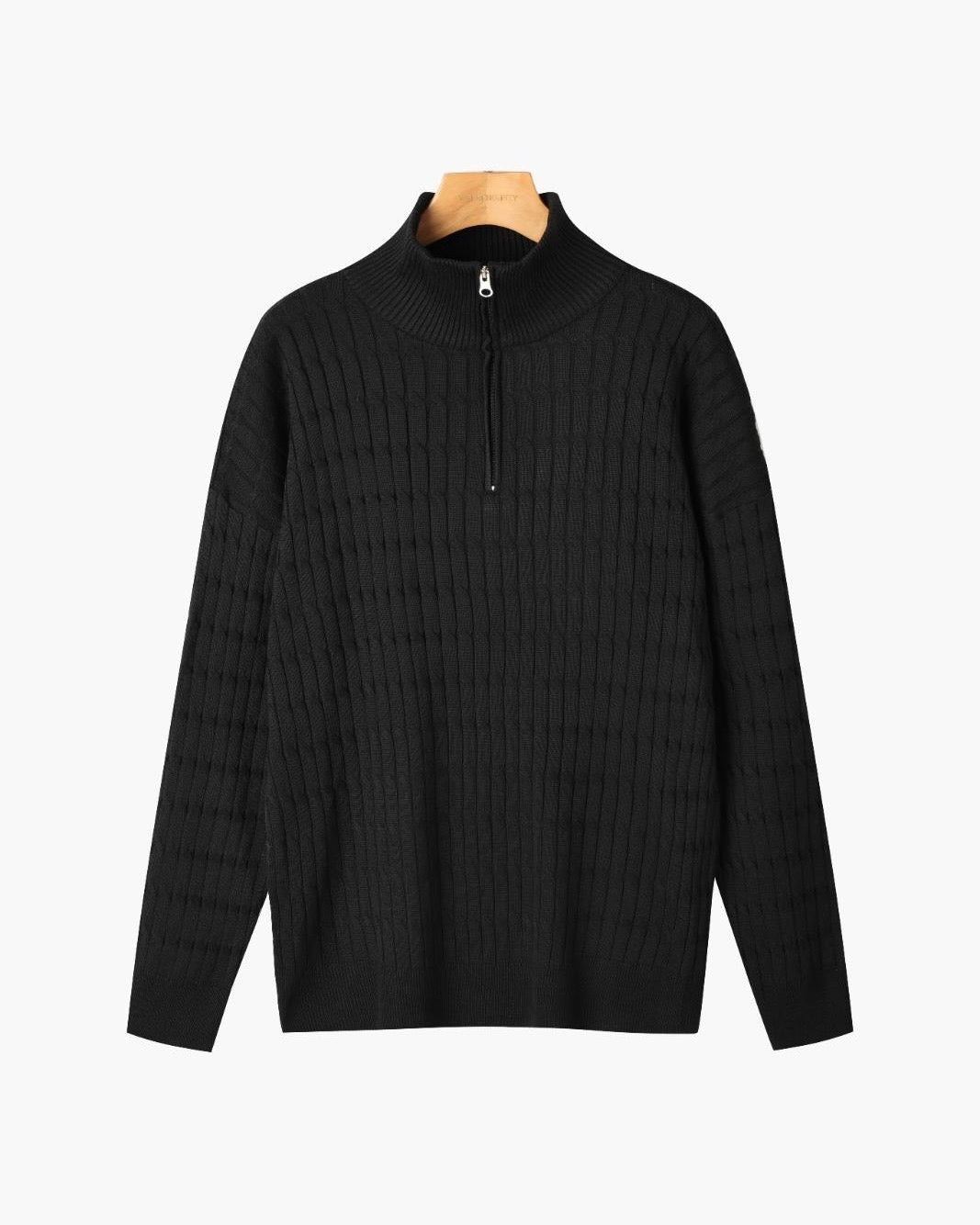 Caleb Half Zip Sweater — North Row | Collar Detail