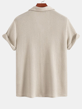 Waffle Textured Cuban Shirt & Shorts — North Row | Detail View