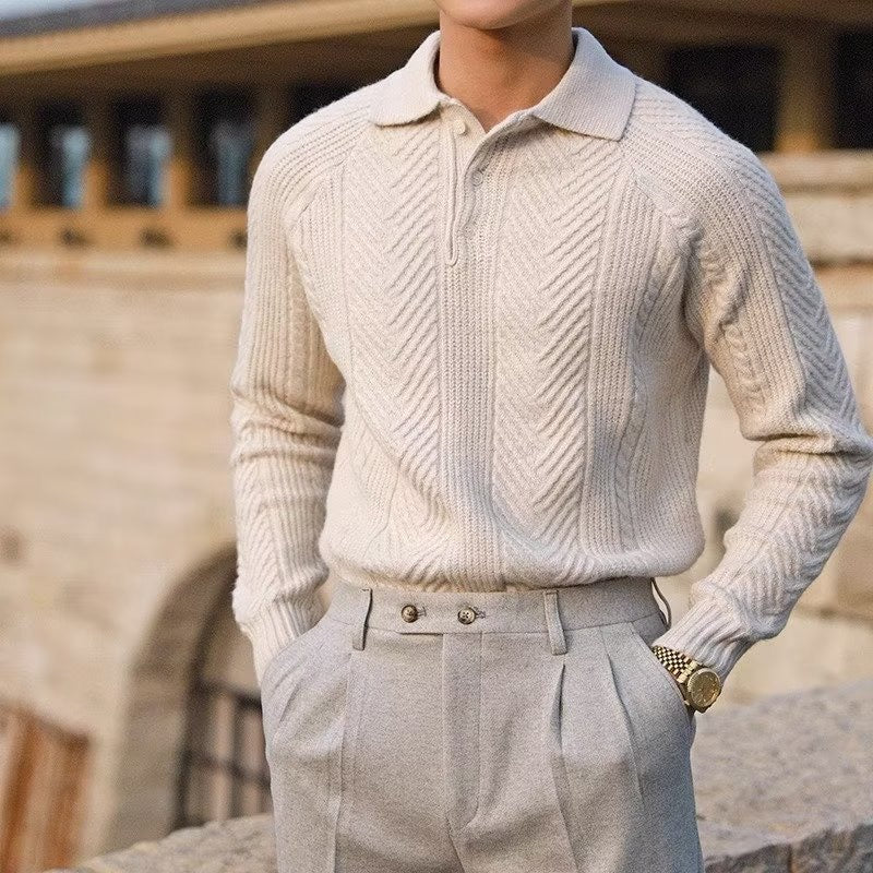 Asin Knitted Polo Sweater — North Row | Side View