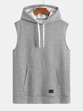 Striped Jacquard Sleeveless Hooded T-Shirt & Shorts — North Row | Full Length
