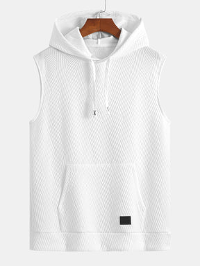 Striped Jacquard Sleeveless Hooded T-Shirt & Shorts — North Row | Worn Look