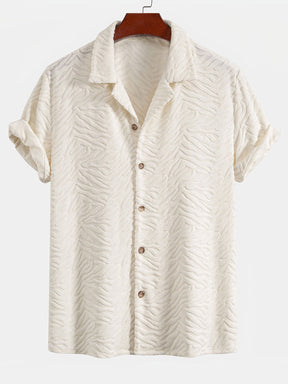 Animal Texture Terry Cuban Shirt & Shorts — North Row | Close-Up
