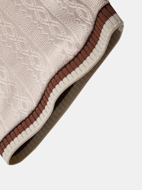 Contrast Trim Textured Zipper Knit Polo — North Row | View 13