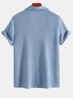 Waffle Textured Cuban Shirt & Shorts — North Row | Close-Up