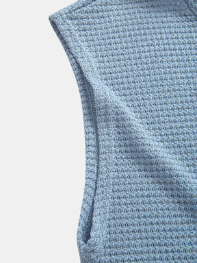 Waffle Knit Wide Strap Sleeveless T-Shirt — North Row | Full Length