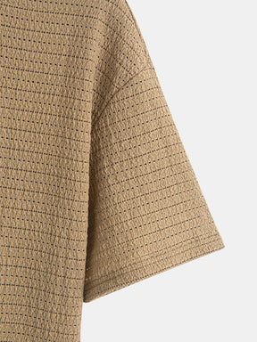 Relax Fit Striped Textured T-Shirt — North Row | Flat Lay