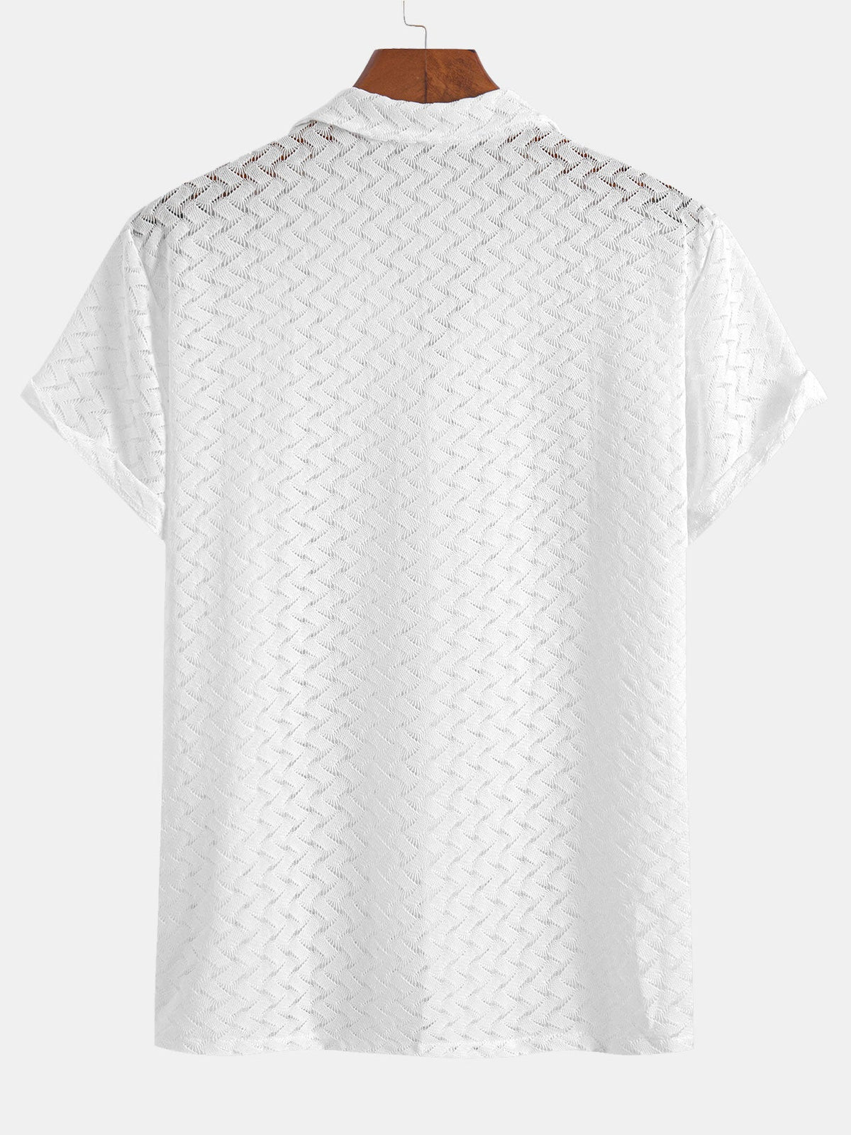 Hollow Out Textured Cuban Shirt — North Row | Side View