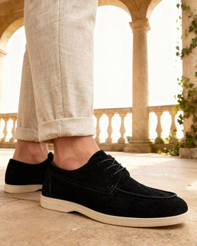 Premium Suede Lace Shoes — North Row | Collar Detail