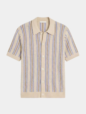 Atlantic Frame Knit Polo — North Row | Texture Detail