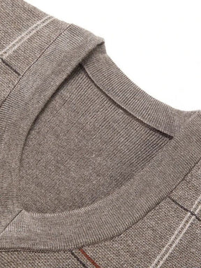 Academic Checkered Knit Vest — North Row | Detail View
