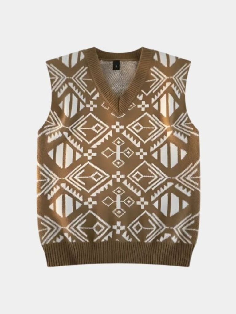 Academic Retro Knit Vest — North Row | Flat Lay