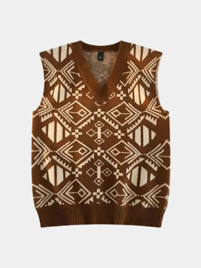 Academic Retro Knit Vest — North Row | Close-Up