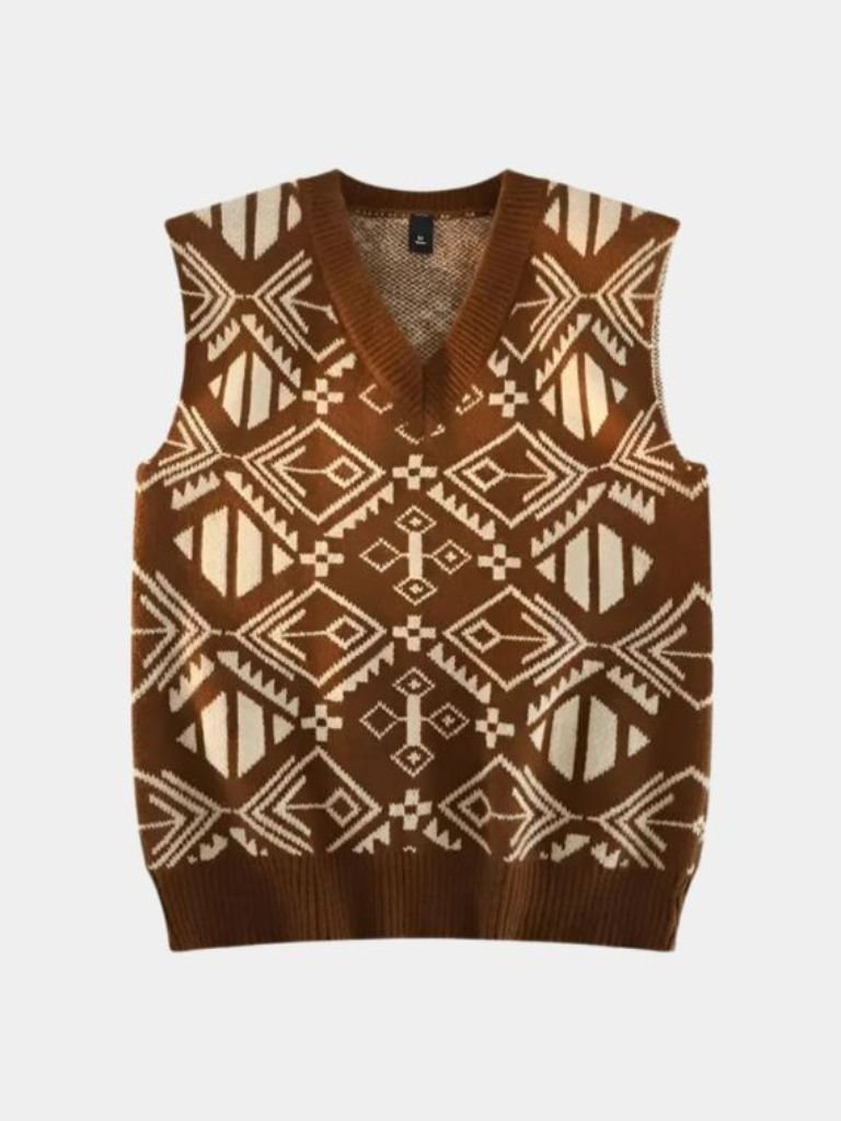 Academic Retro Knit Vest — North Row | Close-Up