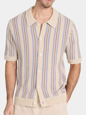 Atlantic Frame Knit Polo — North Row | Flat Lay