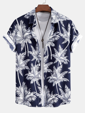 Palm Tree Print Button Up Shirt & Swim Short — North Row | Worn Look