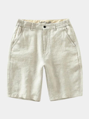 Bleu Horizon Linen Shorts — North Row | Model Wearing