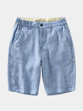 Bleu Horizon Linen Shorts — North Row | Side View