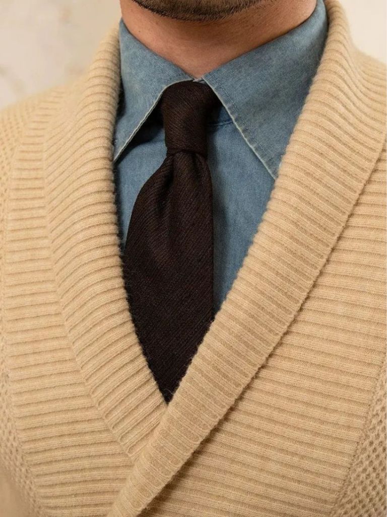 British Elegant Knit Cardigan — North Row | Detail View