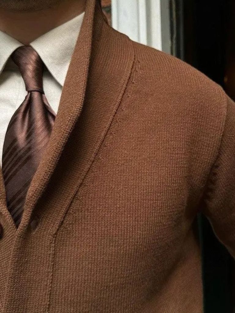 British Knit Cardigan — North Row | Close-Up