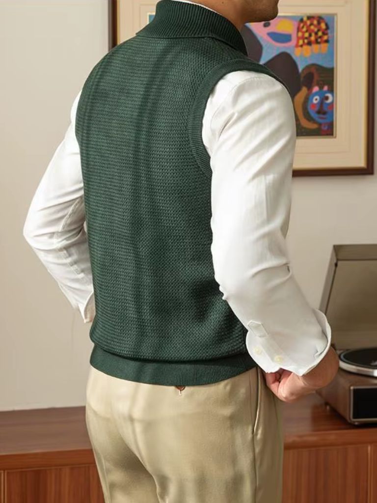 British Knit Vest Waistcoat — North Row | Close-Up