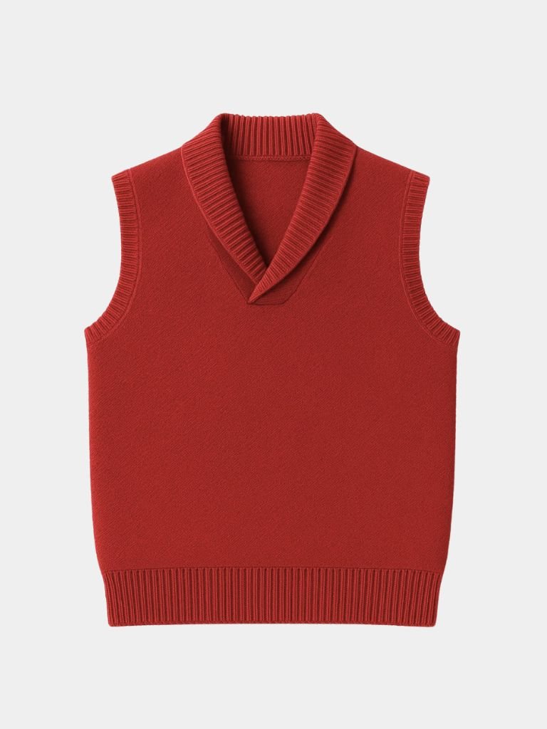 British Knit Vest Waistcoat — North Row | Texture Detail